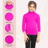Girls Boys Turtle Polo Neck T-Shirt Kids Long Sleeve Plain Casual Basic Tee Top Neon Pink view 4