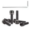 SPEEDWOX 6pcs Bicycle Stem Screw with Washers Set Titanium Alloy Bike Allen Hex Tapered Bolts Screw for MTB Road Bike Stem Parts,M5 x 20mm Black view 1