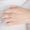 Men 925 Sterling Silver Cubic Zirconia Rings Circular Cut CZ Engagement Rings Wedding Band For Women Bridal Size 6-12 (13) view 2