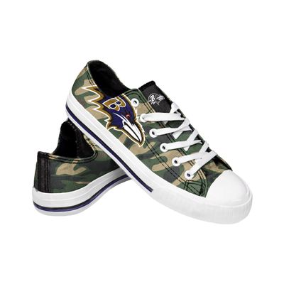 FOCO Baltimore Ravens NFL Womens Camo Low Top Canvas Shoes - 6