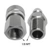 HMKUGO 1/8 NPT Female Connector and 8mm Male Plug Fill Nipple Quick-Disconnect Set, Stainless Steel Remote Line Male & Female Set for PCP Foster Paintball Airsoft Air Gun Tool view 4
