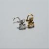 18, 20 Gauge Frog sterling silver nose stud/nose screw, Jewelry Nose Stud, Silver Nose ring, Nose Piercing, Body Jewelry (20 gauge/gold Left screw) view 2