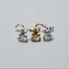 18, 20 Gauge Frog sterling silver nose stud/nose screw, Jewelry Nose Stud, Silver Nose ring, Nose Piercing, Body Jewelry (20 gauge/gold Left screw) view 3