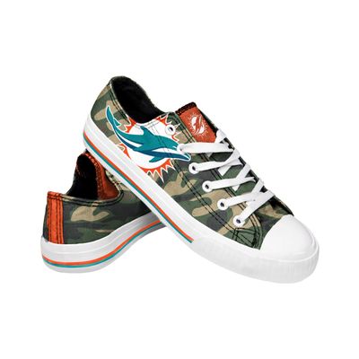 FOCO Miami Dolphins NFL Womens Camo Low Top Canvas Shoes - 7
