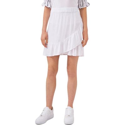 Riley & Rae Womens Ruffled Pull On Mini Skirt White S