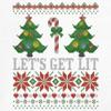 Tee Hunt Let's Get Lit Sweatshirt Ugly Sweater Merry Christmas Candy Cane Crewneck White Small view 3