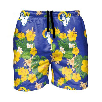 FOCO Los Angeles Rams NFL Mens Floral Swimming Trunks - L