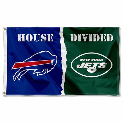 Bills and Jets House Divided Flag Rivalry Banner