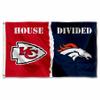 Chiefs and Broncos House Divided Flag Rivalry Banner view 1