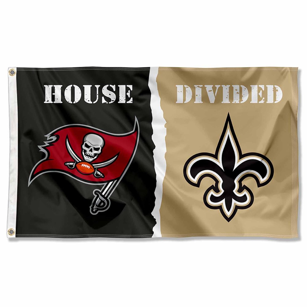 Buccaneers and Saints House Divided Flag Rivalry Banner