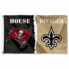 Buccaneers and Saints House Divided Flag Rivalry Banner view 1