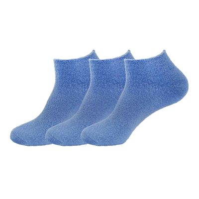 BambooMN Women's X-Large Fuzzy Soft Aloe Infused Nylon Spa Socks, Solid Navy, 3 Pairs