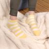 BambooMN Women's Small Fuzzy Soft Aloe Infused Nylon Spa Socks, Yellow Dots, 3 Pairs view 2