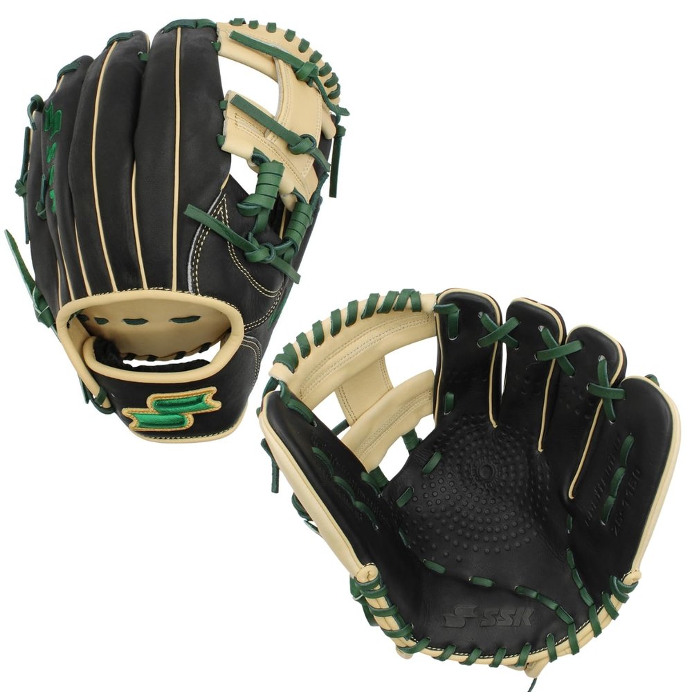 SSK Z5 Craftsman Infield Baseball Glove  11.25 - 11.5 - 11.75 - 12  Right & Left Hand Throw (Black/Camel/Forest, 11.5" - Right Hand Throw)