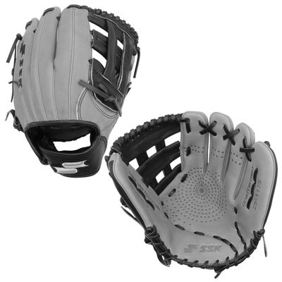 SSK Z5 Craftsman Infield Baseball Glove  11.25 - 11.5 - 11.75 - 12  Right & Left Hand Throw (Grey/Black - H Web, 11.75" - Left Hand Throw)