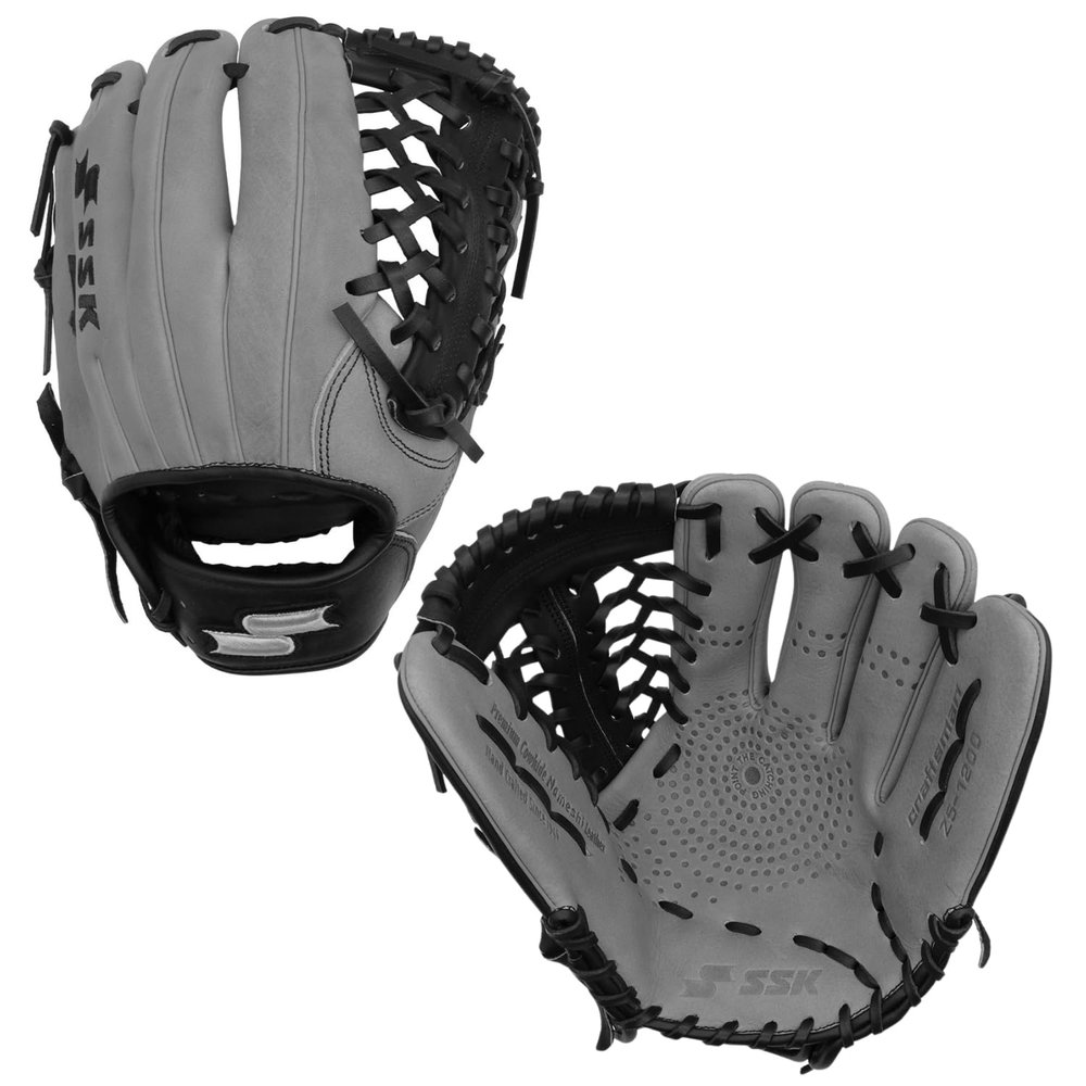 SSK Z5 Craftsman Infield Baseball Glove  11.25 - 11.5 - 11.75 - 12  Right & Left Hand Throw (Grey/Black - Modified Trapeze, 12" - Right Hand Throw)