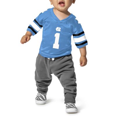 Little King NCAA Infant-Touchdown Pass-Team Football Jersey-North Carolina-Carolina Blue #1-6 Months