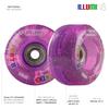 Crazy Skates Light Up Roller Skate Wheels | Set of 2 Wheels | Bright LEDs That Light up and are Powered by Movement - Purple Glitter (Size: 62mm) view 2