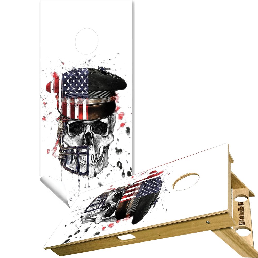 Beerpongtoss American Cornhole Board Wraps , 10+ Designs Cornhole Decals and Wraps for Boards (Set of 2), Cornhole Skins for Boards