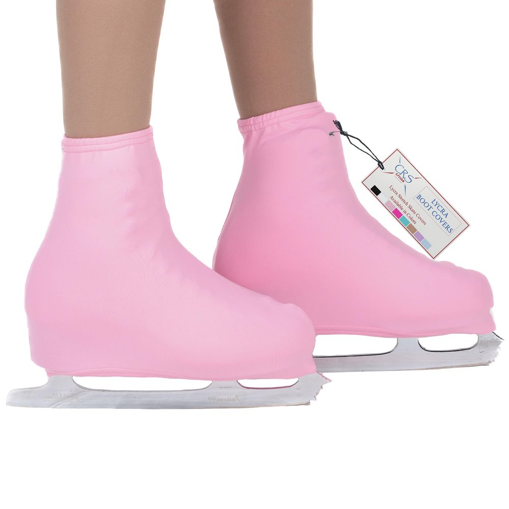 CRS Cross Skating Boot Covers Lycra Ice Skate Covers. Performance Ready Protection for Figure Skates, Ice Skating, Roller Skates. (Program Pink, Youth)