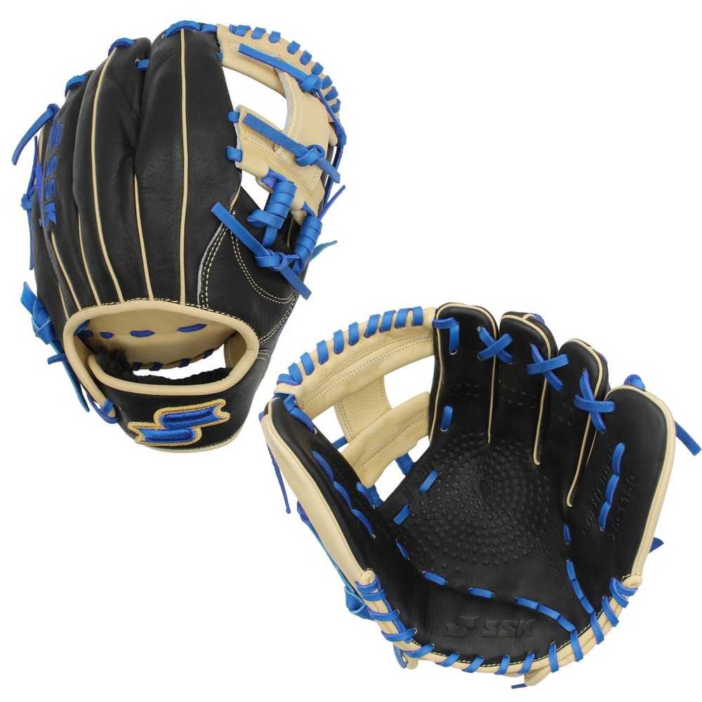 SSK Z5 Craftsman Infield Baseball Glove  11.25 - 11.5 - 11.75 - 12  Right & Left Hand Throw (Black/Camel/Royal, 11.5" - Right Hand Throw)