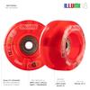 Light Up Roller Skate Wheels | Set of 2 Wheels | Bright LEDs that light up and are powered by movement - Red (Size: 62mm) view 2