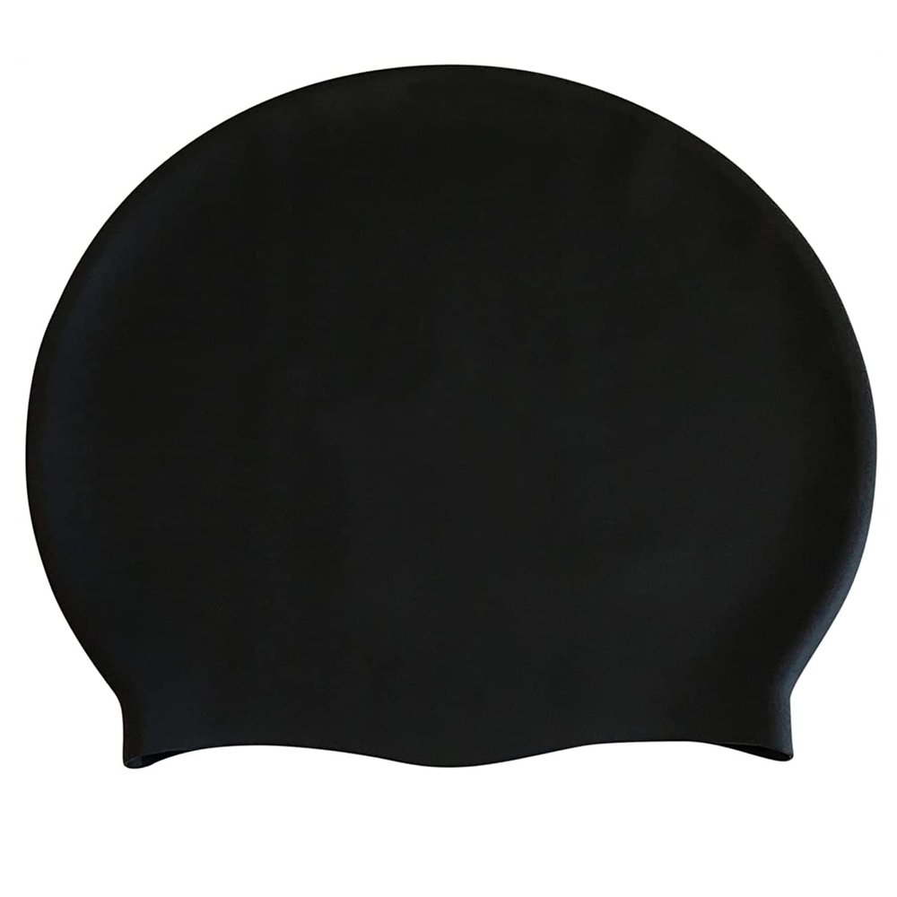 Altatac Long Hair Extra Large Black Waterproof Silicone Swimming Cap for Women Men Dreadlocks Braids Afro Hair Extensions Weaves 8.8"x14"