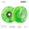 Crazy Skates Light Up Roller Skate Wheels | Set of 2 Wheels | Bright LEDs That Light up and are Powered by Movement - Green (Size: 58mm) view 2