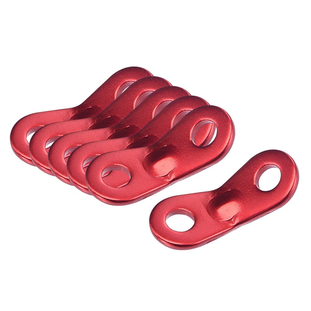 MECCANIXITY Aluminum Rope Tensioner, 5.5mm Dia. 2 Hole Tent Cord Adjuster for Outdoor Camping Hiking Travel, Red Pack of 20