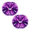 heyesaki Pom Poms Cheerleading2 Pack Cheer Pom Poms with Baton Handle,13.8 inches Metallic Foil Rainbow Film Cheerleading pom poms for Kids Adult Cheer Team SpiritPurple view 1