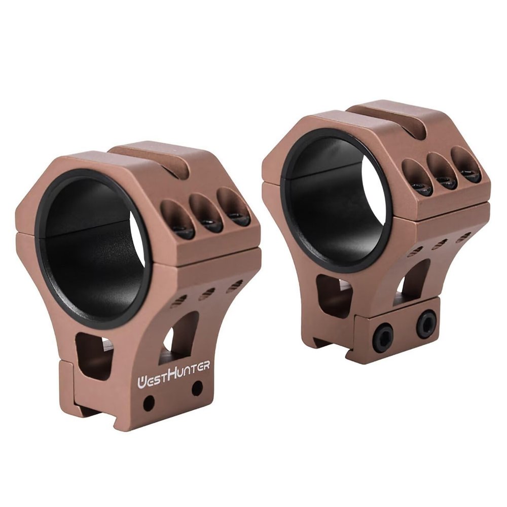 WestHunter Optics Precision 11 mm Dovetail Scope Rings, 1 Inch 30 mm 34 mm Tactical Scope Mount | Brown