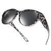 Br'Guras Polarized Oversized Fit Over Glasses Sunglasses for Women and Men Wear Over Glasses with Cat Eye Frame Shopping Running Driving(Grey Leopard-Black/Non-mirrored) view 1