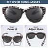 Br'Guras Polarized Oversized Fit Over Glasses Sunglasses for Women and Men Wear Over Glasses with Cat Eye Frame Shopping Running Driving(Grey Leopard-Black/Non-mirrored) view 3