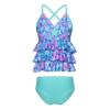 Daenrui Kids Girls Mermaid Two Pieces Bikini Set Ruffles Crop Top with High Waisted Bottoms Swimsuit Green 3 Years view 1