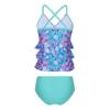 Daenrui Kids Girls Mermaid Two Pieces Bikini Set Ruffles Crop Top with High Waisted Bottoms Swimsuit Green 3 Years view 2