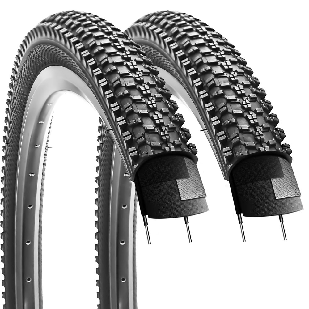 2 Pack 26x1.95 Inch Bike Tire Folding Bead Replacement Tire Double Packing for Mountain Bicycle Tire (26X1.95)