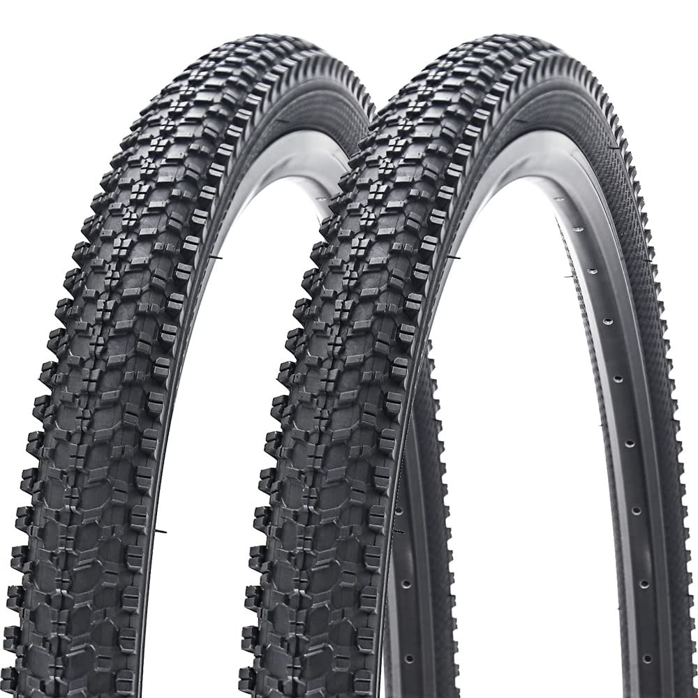 2 Pack 24x1.95 Inch Bike Tire Folding Bead Replacement Tire Double Packing for Mountain Bicycle Tire (24X1.95)