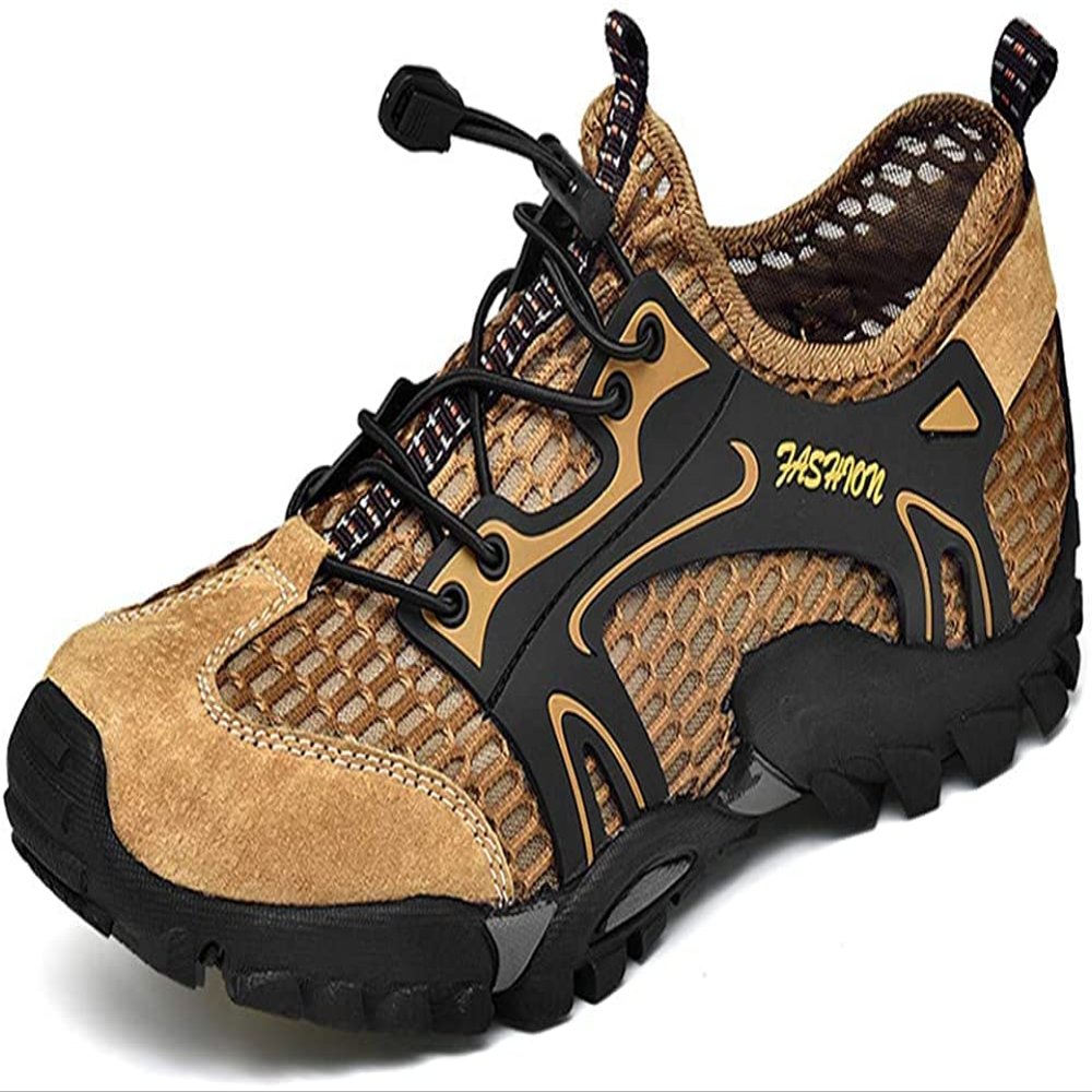 Asifn Men's Water Shoes Quick Dry Sports Aqua Soft Hiking Breathable Lightweight Outdoor Mesh Barefoot Training Walking 9.5-10 Brown