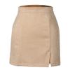 VNDFLAG Women's High Waist Faux Suede Side Split Bodycon Short Mini Skirt view 4