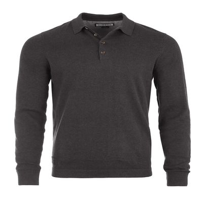 ZIMEGO Mens Mock Turtleneck Sweater - Casual Pullover Knit Polo Sweaters for Men, Charcoal, Small