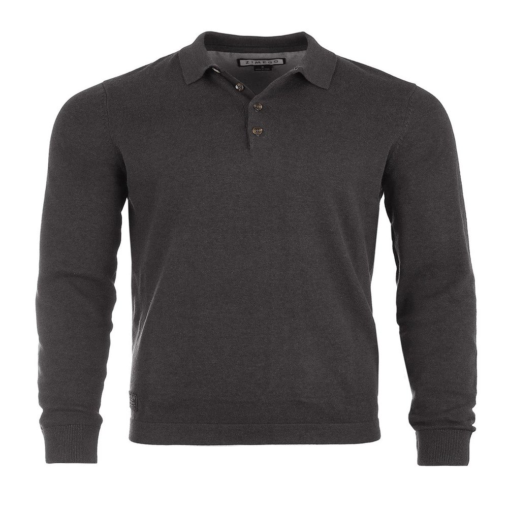 ZIMEGO Mens Mock Turtleneck Sweater - Casual Pullover Knit Polo Sweaters for Men, Charcoal, Small