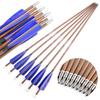 SHARROW 31 Inch Archery Carbon Arrows, Pure Carbon Fiber Arrow Spine 340 400 500 600 with 4" Turkey Feathers Removable Points for Hunting/Targeting Compound/Recurve/Long Bow 6/12Pack (Spine 500, 12) view 1