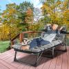 Camping Cot, Adjustable 4-Position Adults Reclining Folding Chaise with Pillow, Outdoor Portable Lounge Chair Sleeping Cots Bed, Perfect for Camping, Pool, Beach, Patio view 2