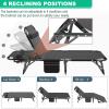 Camping Cot, Adjustable 4-Position Adults Reclining Folding Chaise with Pillow, Outdoor Portable Lounge Chair Sleeping Cots Bed, Perfect for Camping, Pool, Beach, Patio view 4