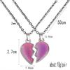 2Pcs/Set Temperature Sensing Color Changing Best Friens Friendship Necklace Stainless Steel Chain Broken Heart Pendant BFF Mood Jewelry Birthday Party Gifts-heart view 2