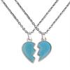 2Pcs/Set Temperature Sensing Color Changing Best Friens Friendship Necklace Stainless Steel Chain Broken Heart Pendant BFF Mood Jewelry Birthday Party Gifts-heart view 4