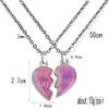 2Pcs/Set Temperature Sensing Color Changing Best Friens Friendship Necklace Stainless Steel Chain Broken Heart Pendant BFF Mood Jewelry Birthday Party Gifts-best view 2
