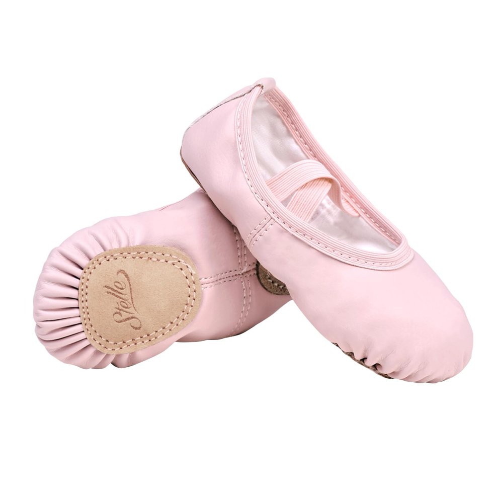 Stelle Ballet Shoes for Girls Toddler Ballet Slippers Soft Leather Boys Dance Shoes for Toddler/Little Kid/Big Kid(Pink, 13ML)