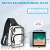 Clear Backpack Stadium Approved 12126 with Breathable Shoulder Straps, Clear Sling Bag for Stadium Work Concert Festival - Black view 2