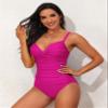Hilor Women's Underwire One Piece Swimsuit Ruched Tummy Control Bathing Suits Twist Front Swimwear Hot Pink 18 view 2